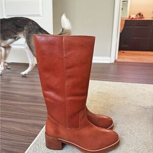 Frye Tan Leather Heeled Boots
